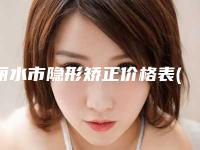 丽水市隐形矫正价格表(费用)一览曝光-丽水市隐形矫正价格