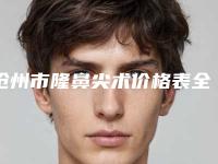 沧州市隆鼻尖术价格表全新释出-沧州市隆鼻尖术手术要多少钱左右