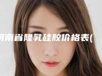 河南省隆乳硅胶价格表(费用)总览(隆乳硅胶均价为:34923元)