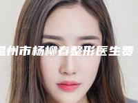 温州市杨柳春整形医生费用表明细全新升级一览