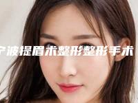 宁波提眉术整形整形手术费用