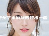 忻州手术消除眼袋术一般什么价位