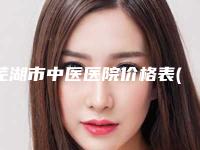芜湖市中医医院价格表(费用)2025全面公布附永久瘦咬肌案例